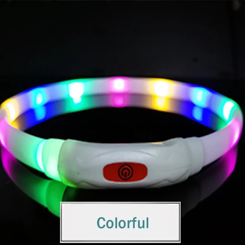 Silicone Led Dog Collar Usb Rechargeable Luminous Dog - PeticaDeals