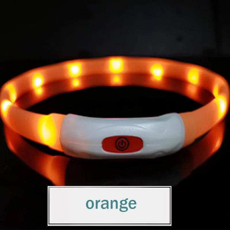 Silicone Led Dog Collar Usb Rechargeable Luminous Dog - PeticaDeals