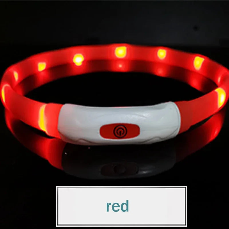 Silicone Led Dog Collar Usb Rechargeable Luminous Dog - PeticaDeals