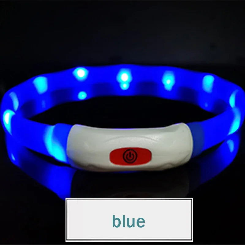 Silicone Led Dog Collar Usb Rechargeable Luminous Dog - PeticaDeals