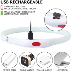Silicone Led Dog Collar Usb Rechargeable Luminous Dog - PeticaDeals