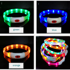 Silicone Led Dog Collar Usb Rechargeable Luminous Dog - PeticaDeals