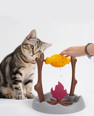Simulated barbecue Cat Toy Interactive Educational Pet Toy Rolling Leakage Food Cat Toy - PeticaDeals