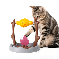 Simulated barbecue Cat Toy Interactive Educational Pet Toy Rolling Leakage Food Cat Toy - PeticaDeals