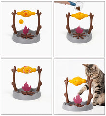 Simulated barbecue Cat Toy Interactive Educational Pet Toy Rolling Leakage Food Cat Toy - PeticaDeals