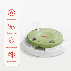 ‌Smart Self-Play Cat Toy with Feather Wand - Auto Rotating Teaser for Boredom Relief - PeticaDeals