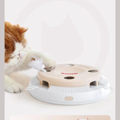 ‌Smart Self-Play Cat Toy with Feather Wand - Auto Rotating Teaser for Boredom Relief - PeticaDeals