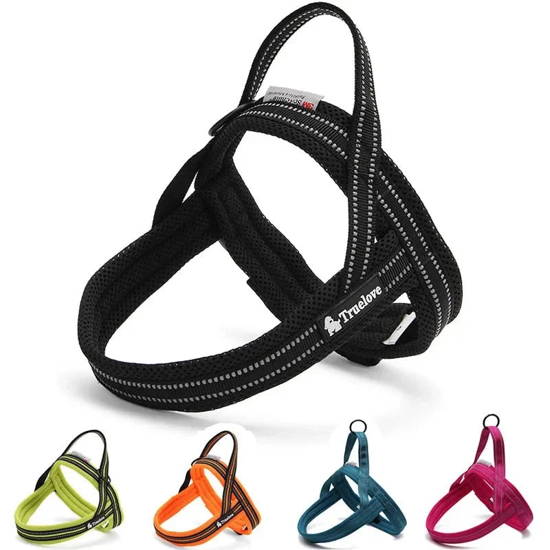 Soft Mesh Padded Nylon Reflective Easy Put-On Dog Harness - PeticaDeals