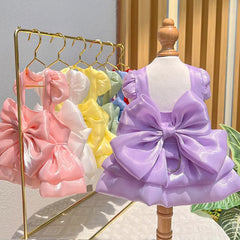 Solid Color Cat Dog Dresses with D-ring for Small Dogs - PeticaDeals