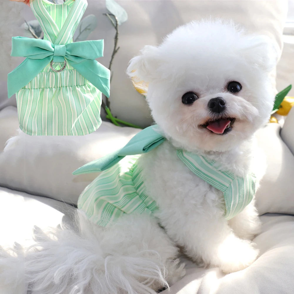 Spring Summer Dog Bowknot Dress - PeticaDeals