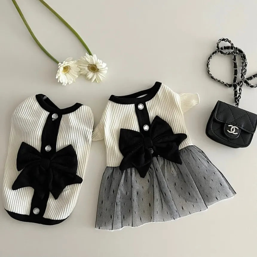 Spring and Summer New Cute Bow Yarn Dress - PeticaDeals