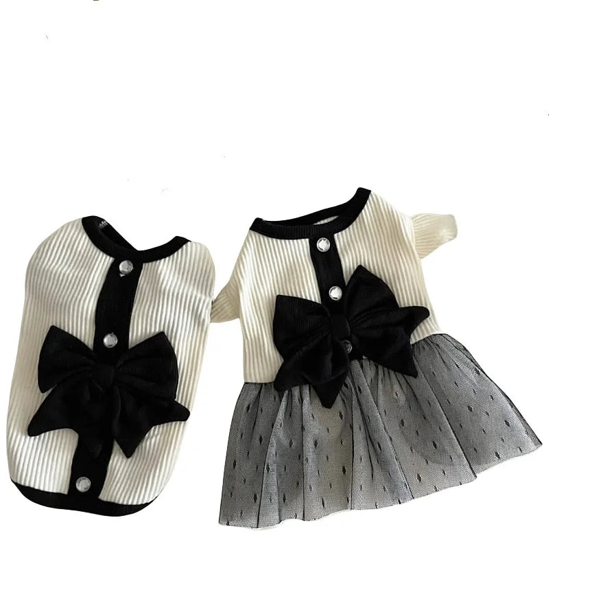 Spring and Summer New Cute Bow Yarn Dress - PeticaDeals