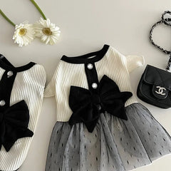 Spring and Summer New Cute Bow Yarn Dress - PeticaDeals