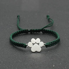 Stainless Steel Bear Claw Charm Bracelet Lovers' Lucky Handmade Braided Adjustable Friendship - PeticaDeals