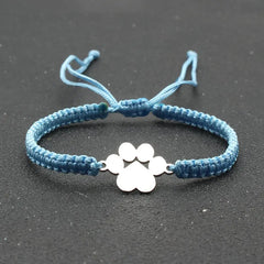 Stainless Steel Bear Claw Charm Bracelet Lovers' Lucky Handmade Braided Adjustable Friendship - PeticaDeals