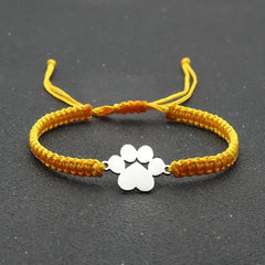 Stainless Steel Bear Claw Charm Bracelet Lovers' Lucky Handmade Braided Adjustable Friendship - PeticaDeals