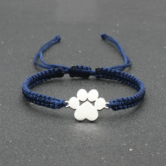 Stainless Steel Bear Claw Charm Bracelet Lovers' Lucky Handmade Braided Adjustable Friendship - PeticaDeals