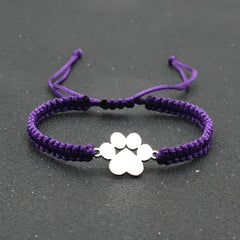 Stainless Steel Bear Claw Charm Bracelet Lovers' Lucky Handmade Braided Adjustable Friendship - PeticaDeals