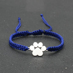 Stainless Steel Bear Claw Charm Bracelet Lovers' Lucky Handmade Braided Adjustable Friendship - PeticaDeals