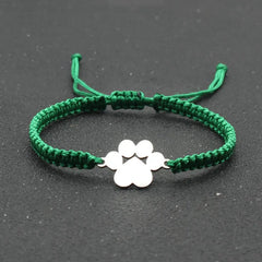 Stainless Steel Bear Claw Charm Bracelet Lovers' Lucky Handmade Braided Adjustable Friendship - PeticaDeals