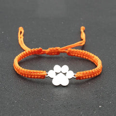 Stainless Steel Bear Claw Charm Bracelet Lovers' Lucky Handmade Braided Adjustable Friendship - PeticaDeals