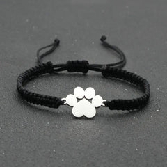 Stainless Steel Bear Claw Charm Bracelet Lovers' Lucky Handmade Braided Adjustable Friendship - PeticaDeals