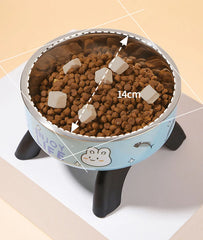 Stainless Steel Cat Bowl High Footed Neck Protection Kitten Bowl Anti-slip Pet Bowl for Dogs Cats - PeticaDeals