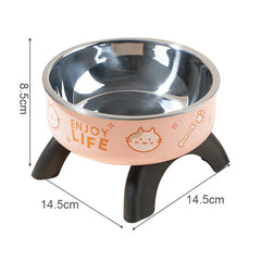 Stainless Steel Cat Bowl High Footed Neck Protection Kitten Bowl Anti-slip Pet Bowl for Dogs Cats - PeticaDeals