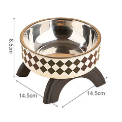 Stainless Steel Cat Bowl High Footed Neck Protection Kitten Bowl Anti-slip Pet Bowl for Dogs Cats - PeticaDeals