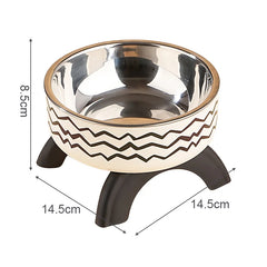 Stainless Steel Cat Bowl High Footed Neck Protection Kitten Bowl Anti-slip Pet Bowl for Dogs Cats - PeticaDeals