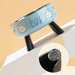 Stainless Steel Cat Bowl High Footed Neck Protection Kitten Bowl Anti-slip Pet Bowl for Dogs Cats - PeticaDeals