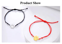 Stainless Steel Cute Animal Dog Cat Paw Charm Bracelets for Women Men Wax Rope Adjustable - PeticaDeals