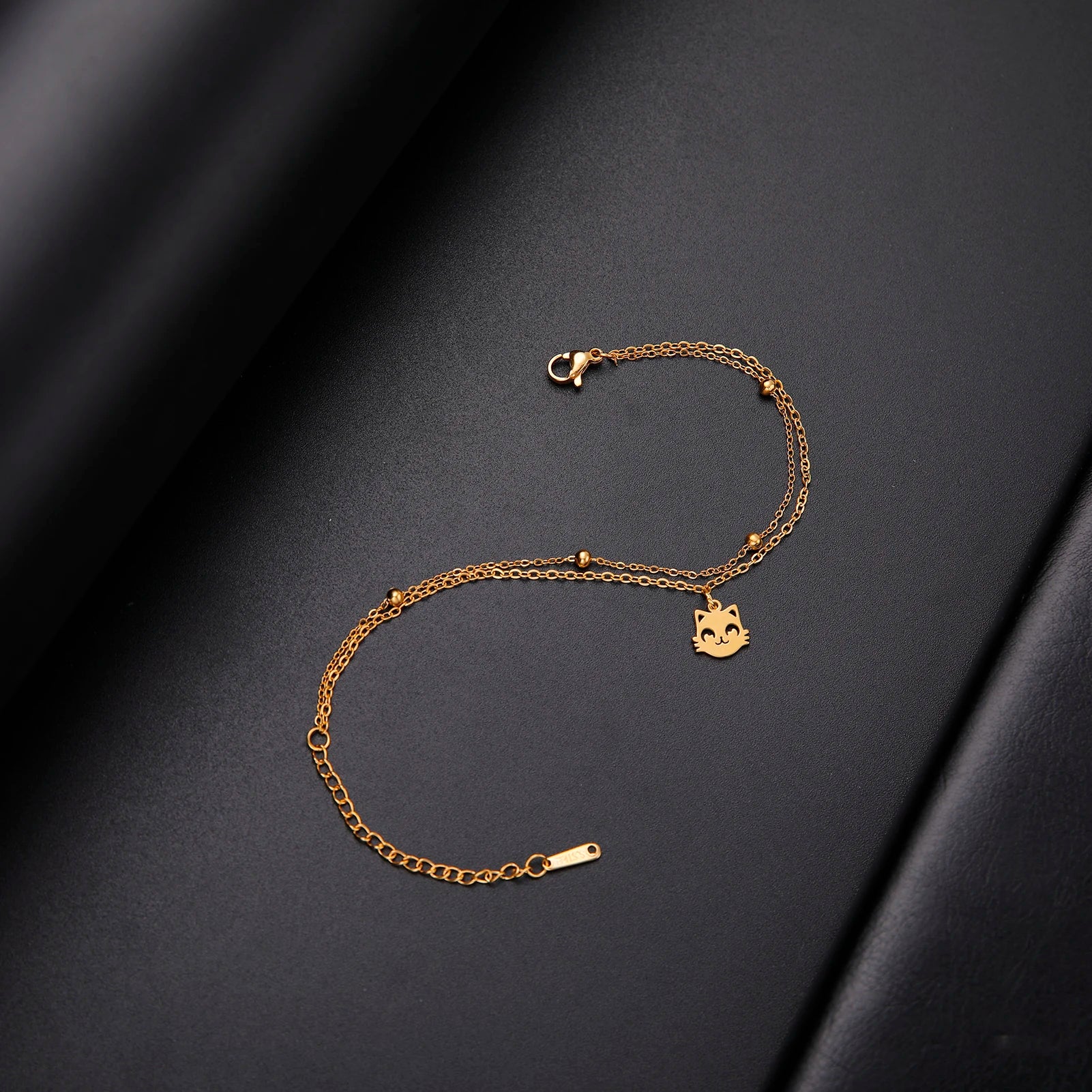 Stainless Steel Cute Cat Kitten Chain Foot Anklet - PeticaDeals