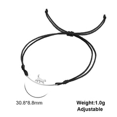 Stainless Steel Gold Color Cat Charm Bracelet for Girls' Braided Rope Bracelets - PeticaDeals