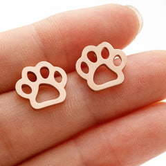 Stainless Steel Lovely Dog Paw Stud Earrings for Women - PeticaDeals