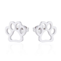 Stainless Steel Lovely Dog Paw Stud Earrings for Women - PeticaDeals