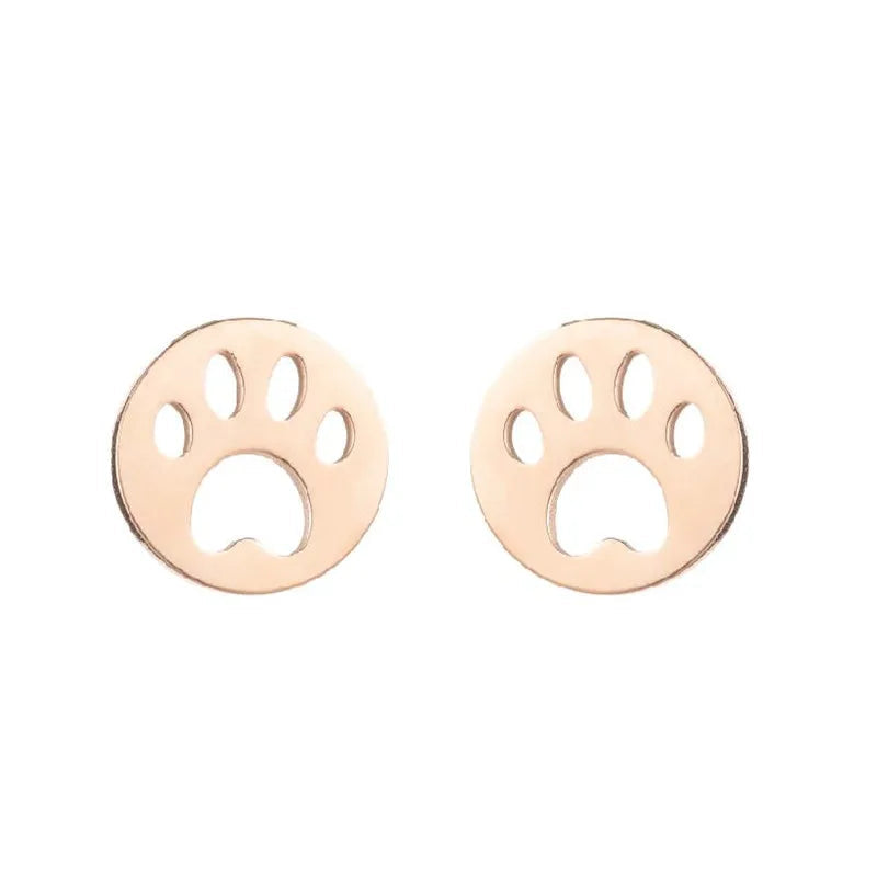 Stainless Steel Lovely Dog Paw Stud Earrings for Women - PeticaDeals