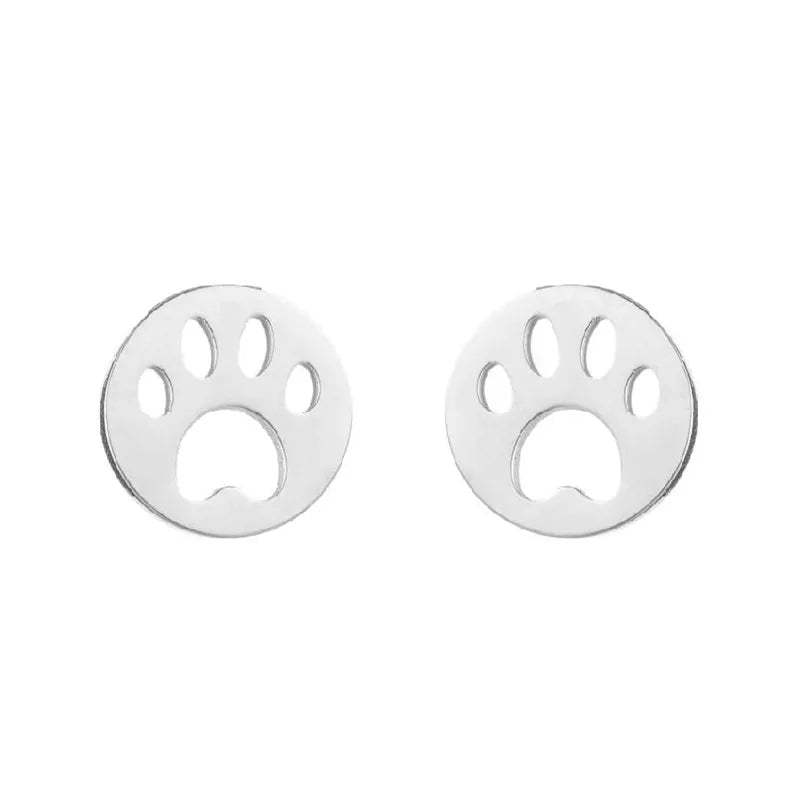 Stainless Steel Lovely Dog Paw Stud Earrings for Women - PeticaDeals