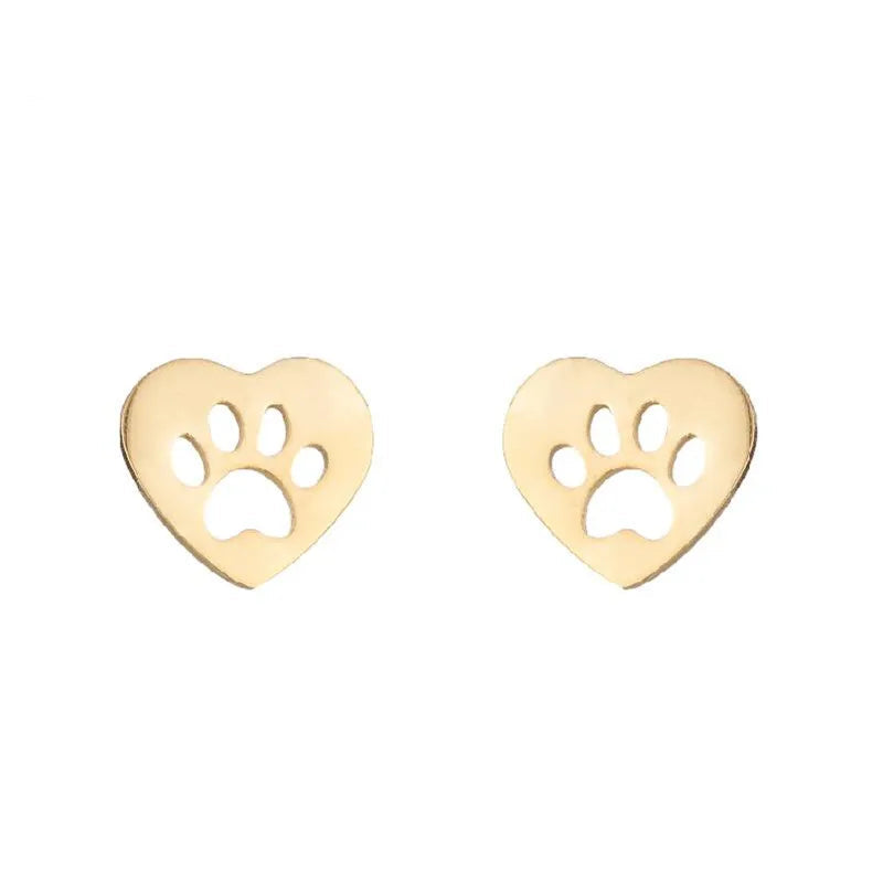 Stainless Steel Lovely Dog Paw Stud Earrings for Women - PeticaDeals