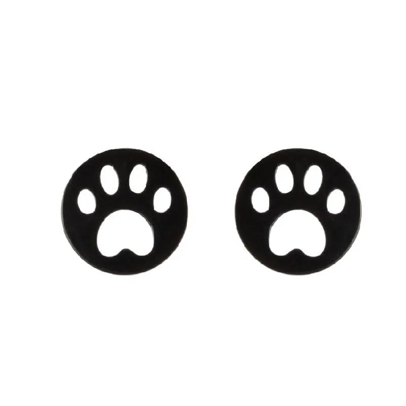Stainless Steel Lovely Dog Paw Stud Earrings for Women - PeticaDeals