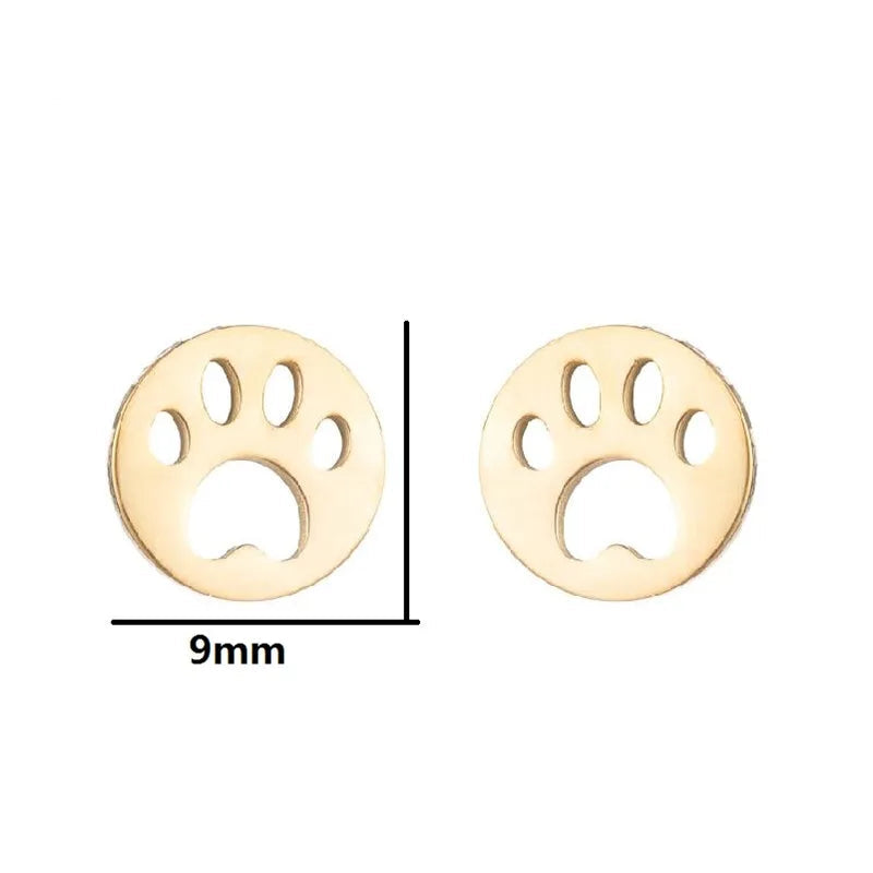 Stainless Steel Lovely Dog Paw Stud Earrings for Women - PeticaDeals