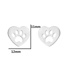 Stainless Steel Lovely Dog Paw Stud Earrings for Women - PeticaDeals