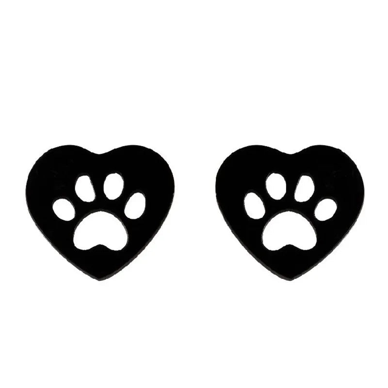 Stainless Steel Lovely Dog Paw Stud Earrings for Women - PeticaDeals
