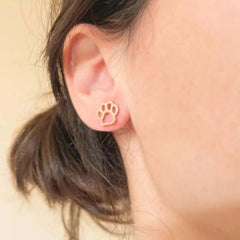 Stainless Steel Lovely Dog Paw Stud Earrings for Women - PeticaDeals