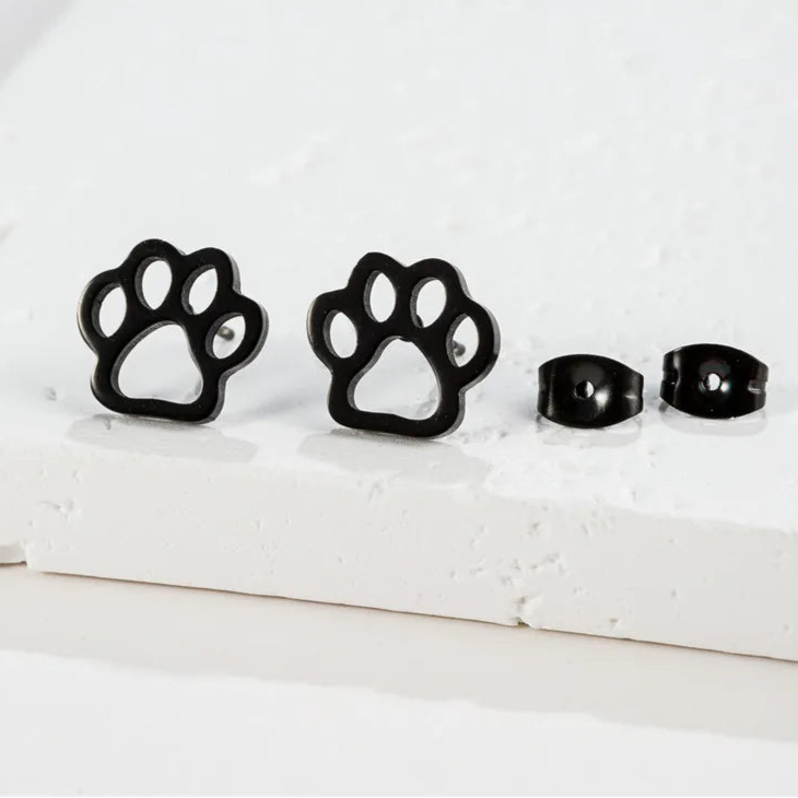 Stainless Steel Lovely Dog Paw Stud Earrings for Women - PeticaDeals