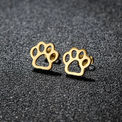 Stainless Steel Lovely Dog Paw Stud Earrings for Women - PeticaDeals