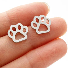 Stainless Steel Lovely Dog Paw Stud Earrings for Women - PeticaDeals