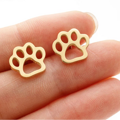 Stainless Steel Lovely Dog Paw Stud Earrings for Women - PeticaDeals