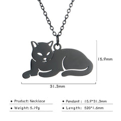Stainless Steel Necklace For Women Girl Cat Necklace Jewelry - PeticaDeals