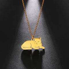Stainless Steel Necklace For Women Girl Cat Necklace Jewelry - PeticaDeals